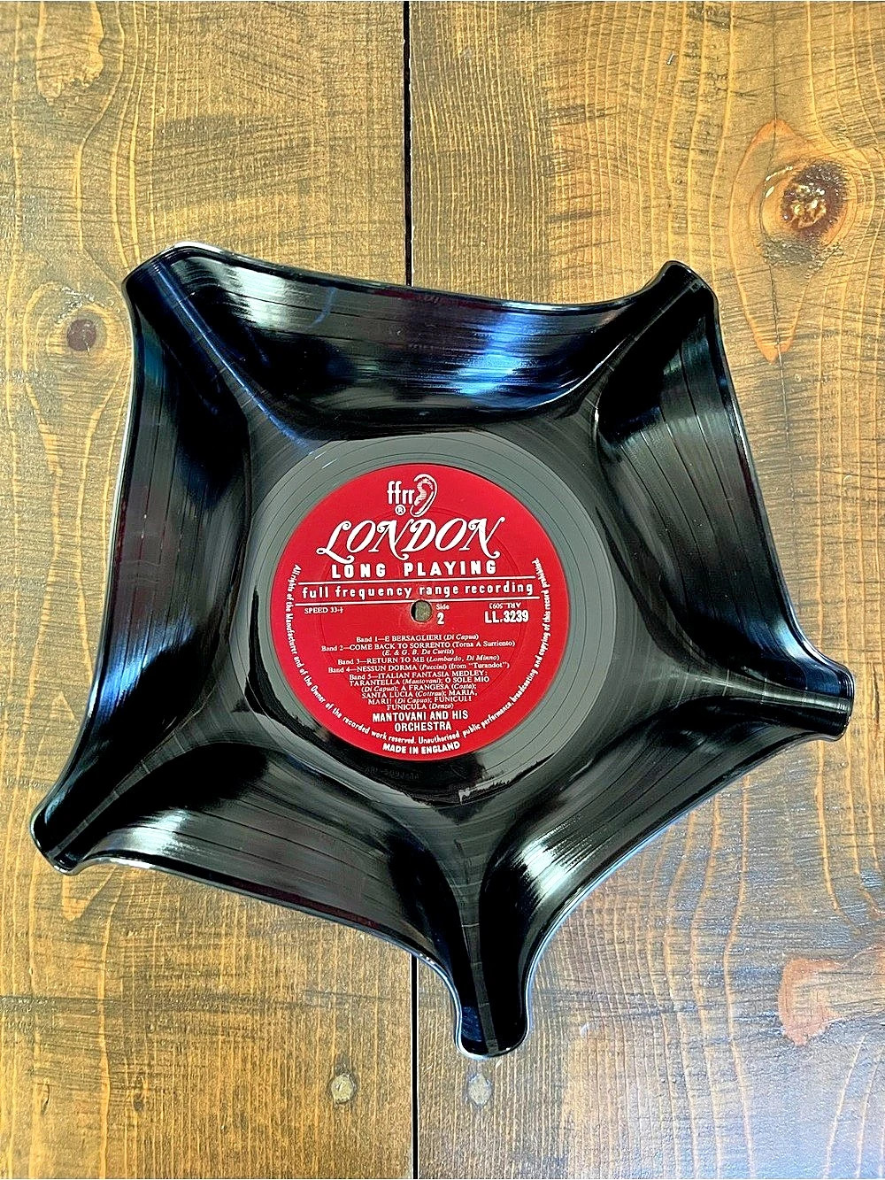London Record Bowl Vinyl Wall Decor Black